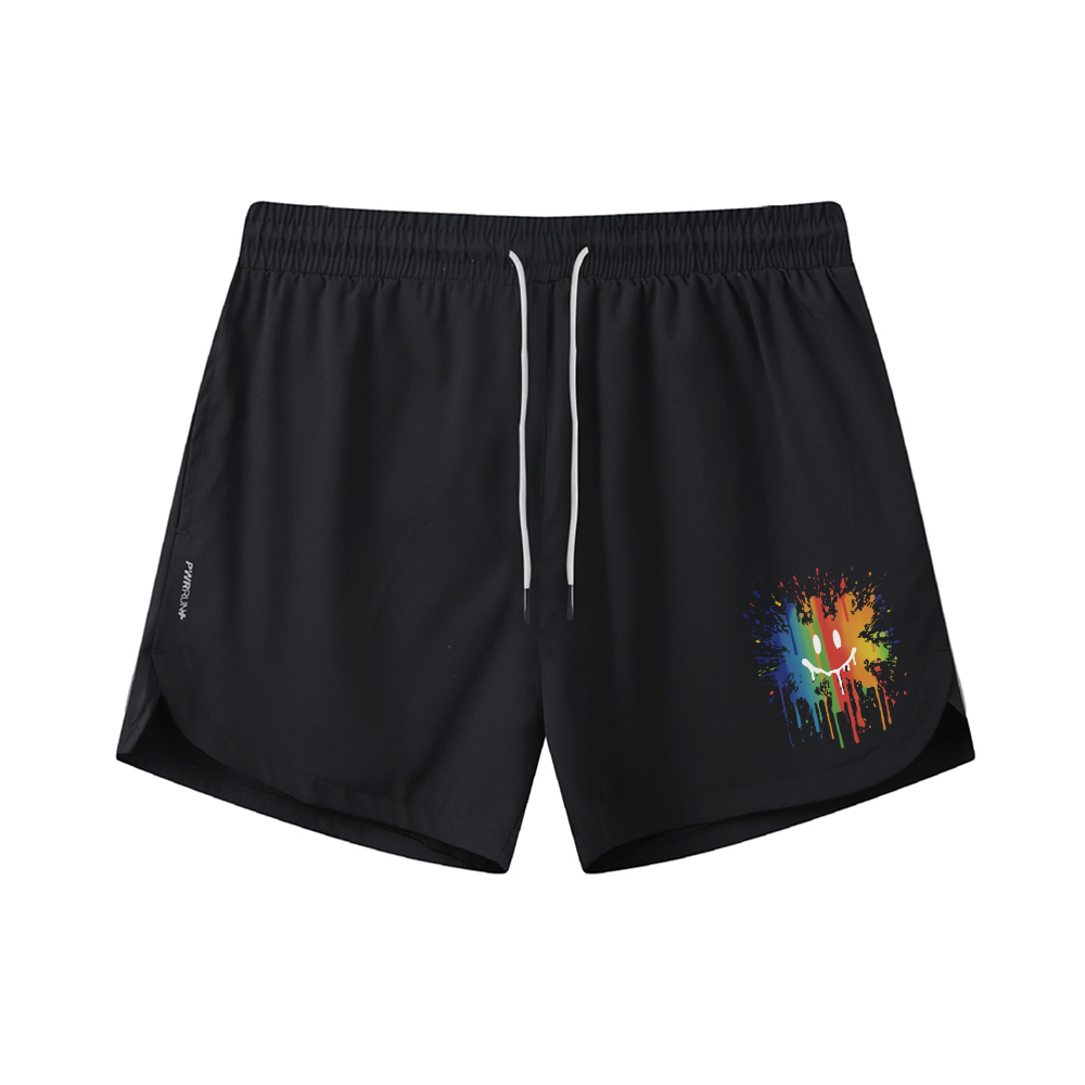 Color Smiley Graphic Shorts