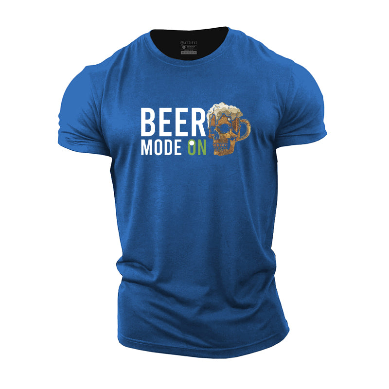 Beer Mode On Print Men's Fitness T-shirts