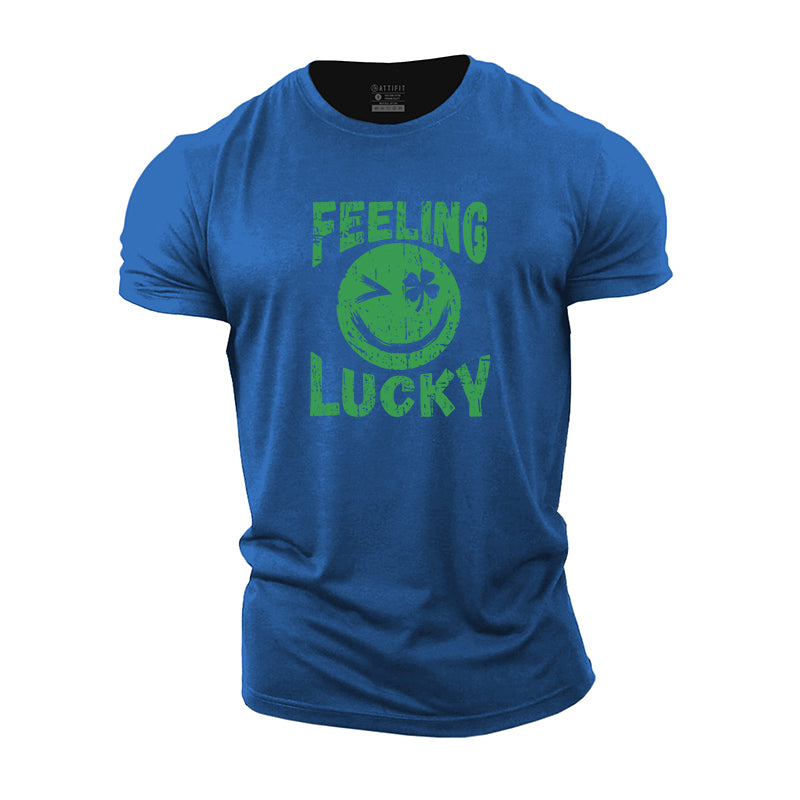 Cotton Feeling Lucky Print Men's T-shirts