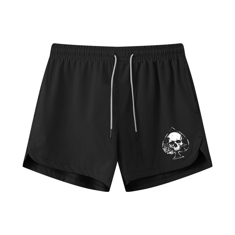 Spades Skull Graphic Shorts