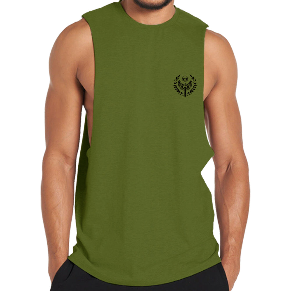 Cotton Spartan Coat Of Arms Graphic Tank Top