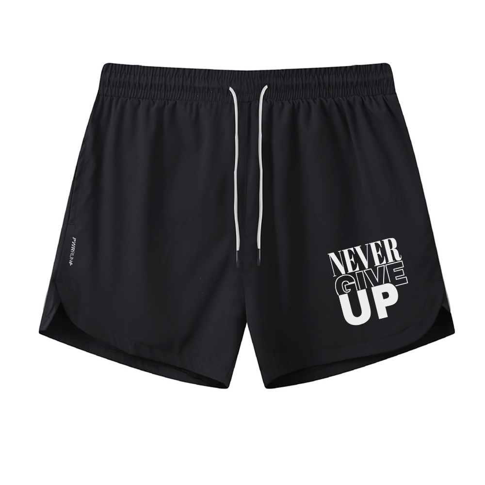 Never Give Up Graphic Shorts