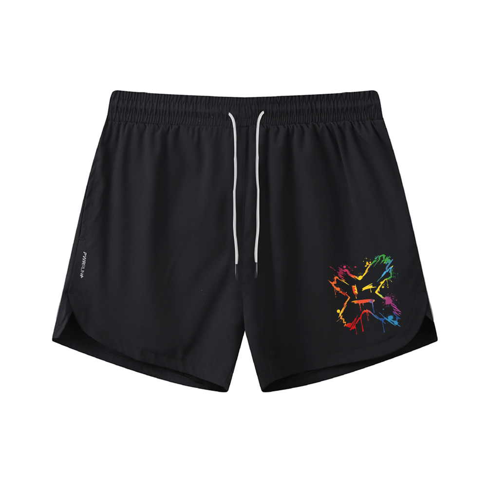 Color X Smiley Graphic Shorts