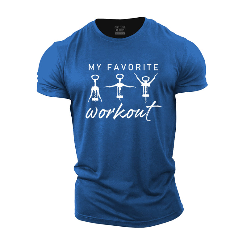 My Favorite Workout Graphic Men's Cotton T-Shirts