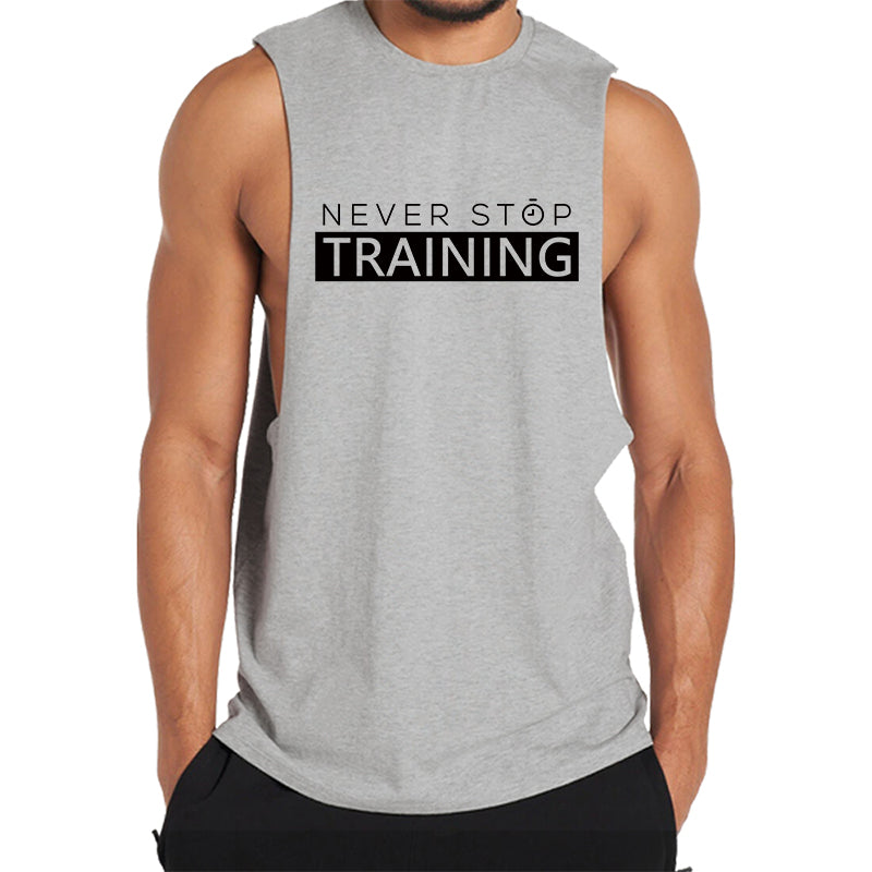 Never Stop Training Print Graphic Tank Top