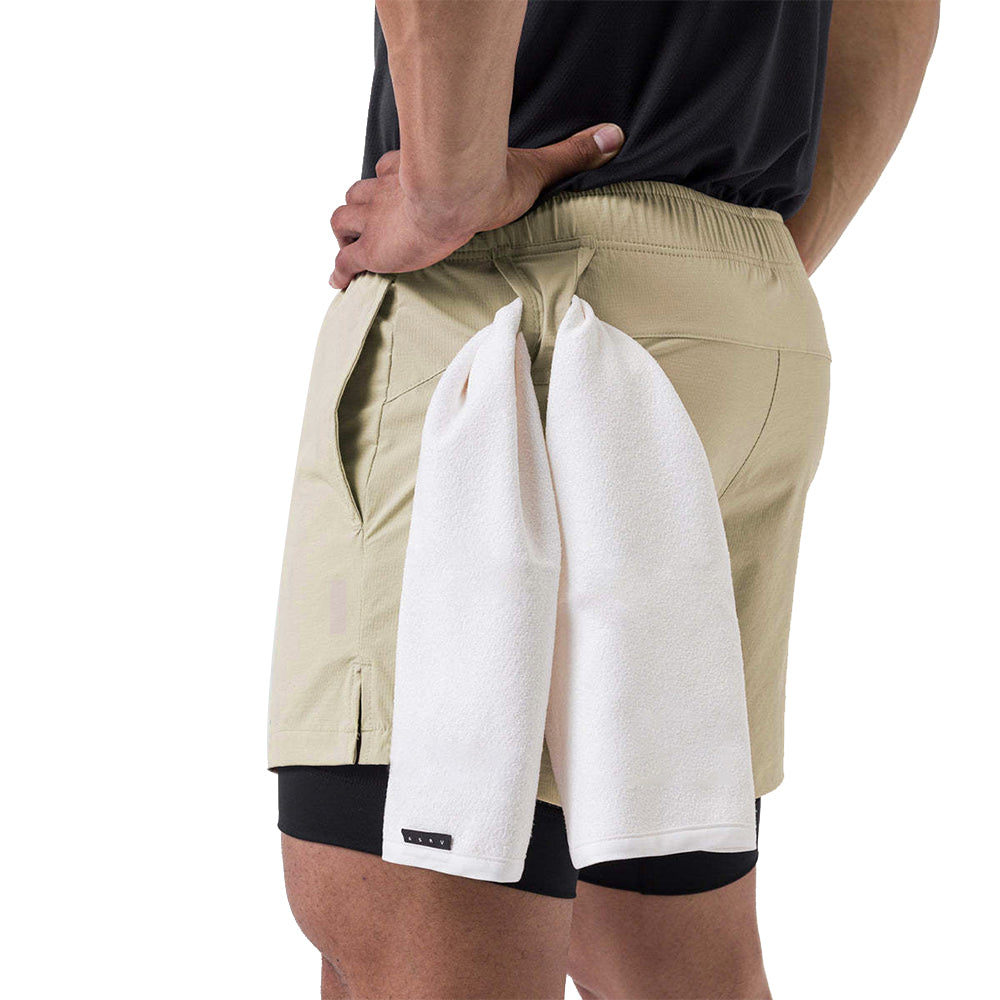 Men’s 2 in 1 Quick Dry Workout Shorts - Brown