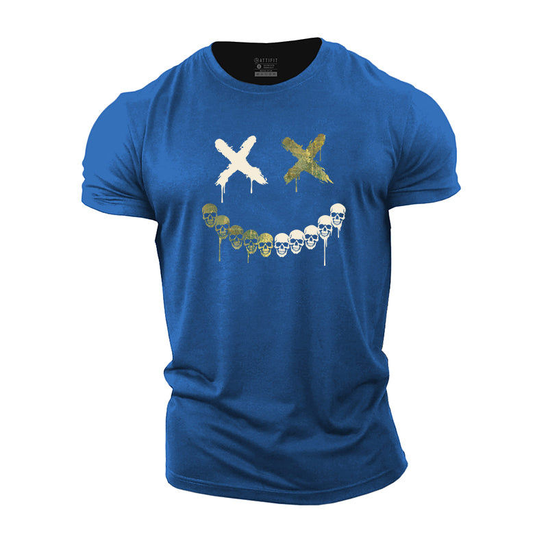 Smile Skull Cotton Men's T-Shirts