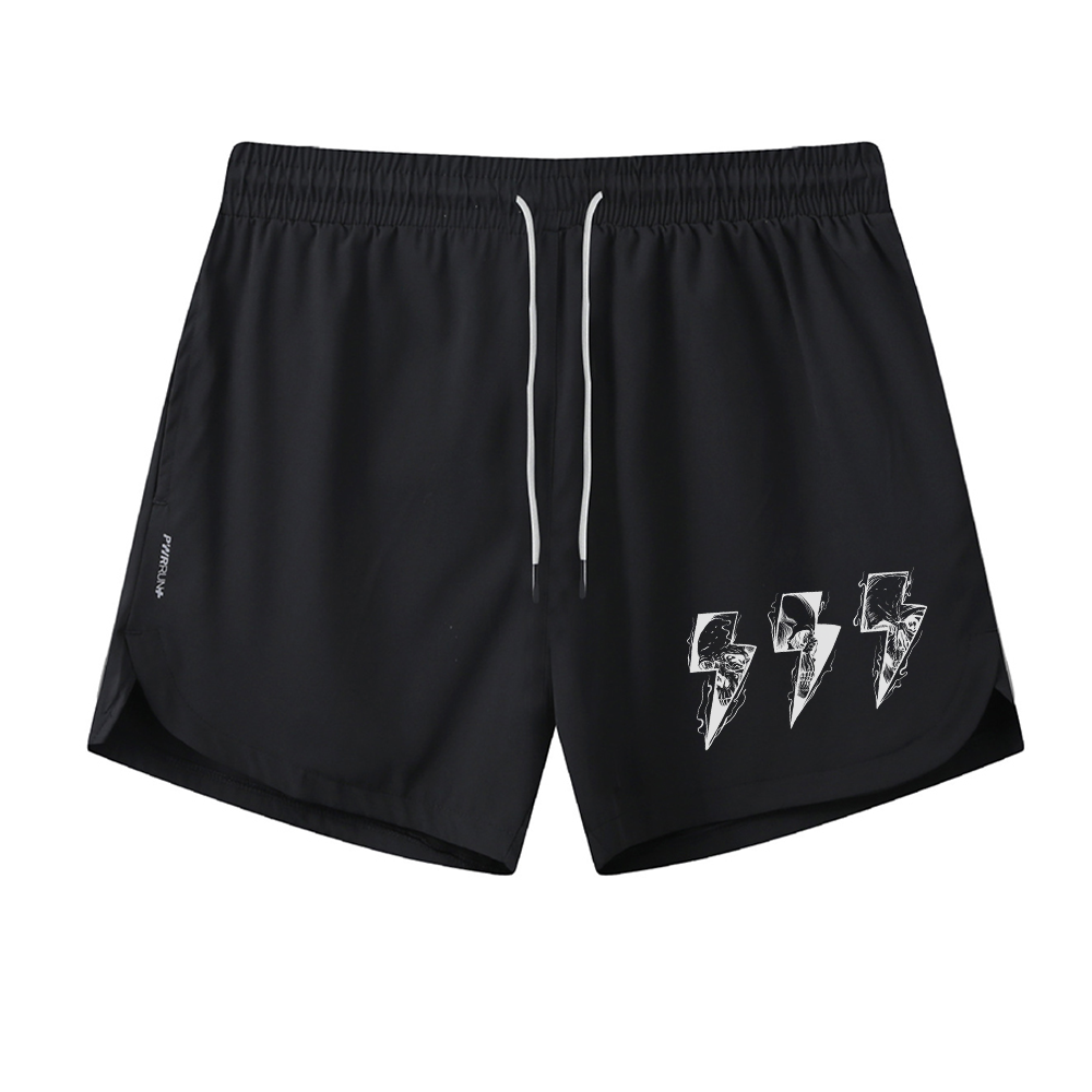 Lightning Skeleton Graphic Shorts