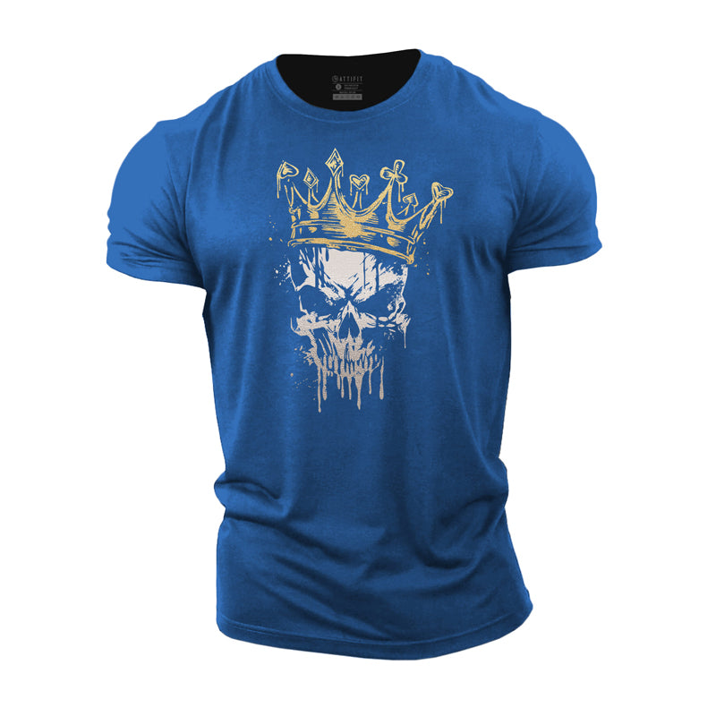 Poker Crown Skull Graphic Men's Fitness T-shirts