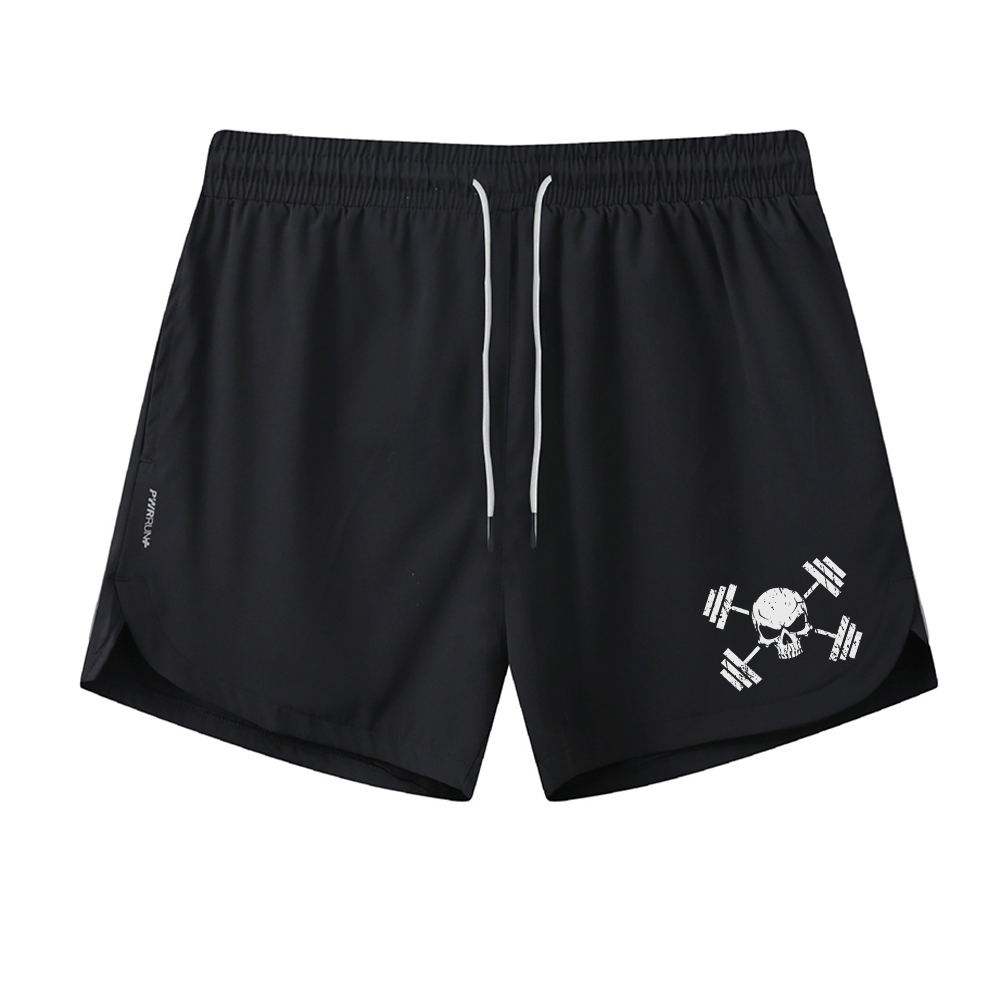 Barbell Skeleton Graphic Shorts