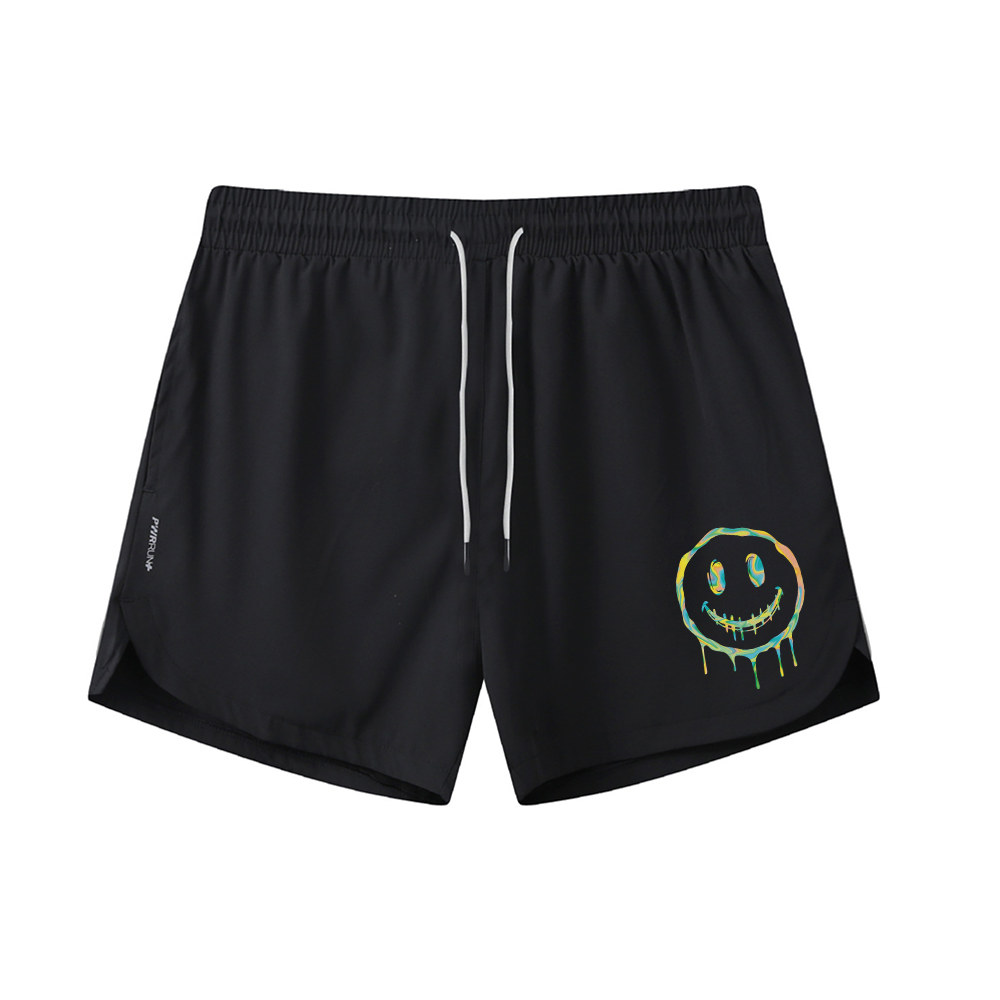 Green Dissolve Smiley Graphic Shorts