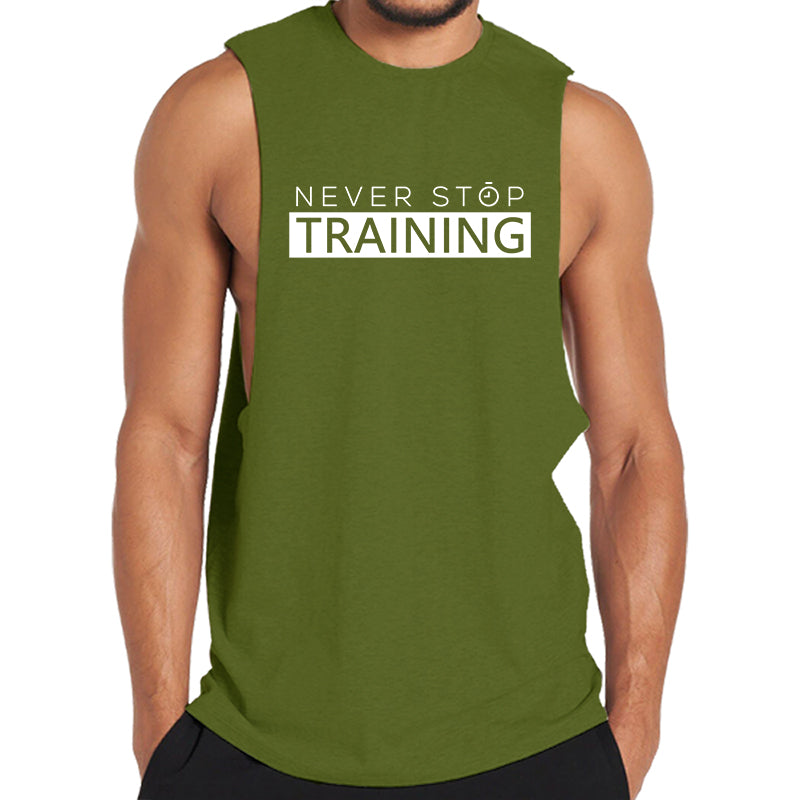 Never Stop Training Print Graphic Tank Top