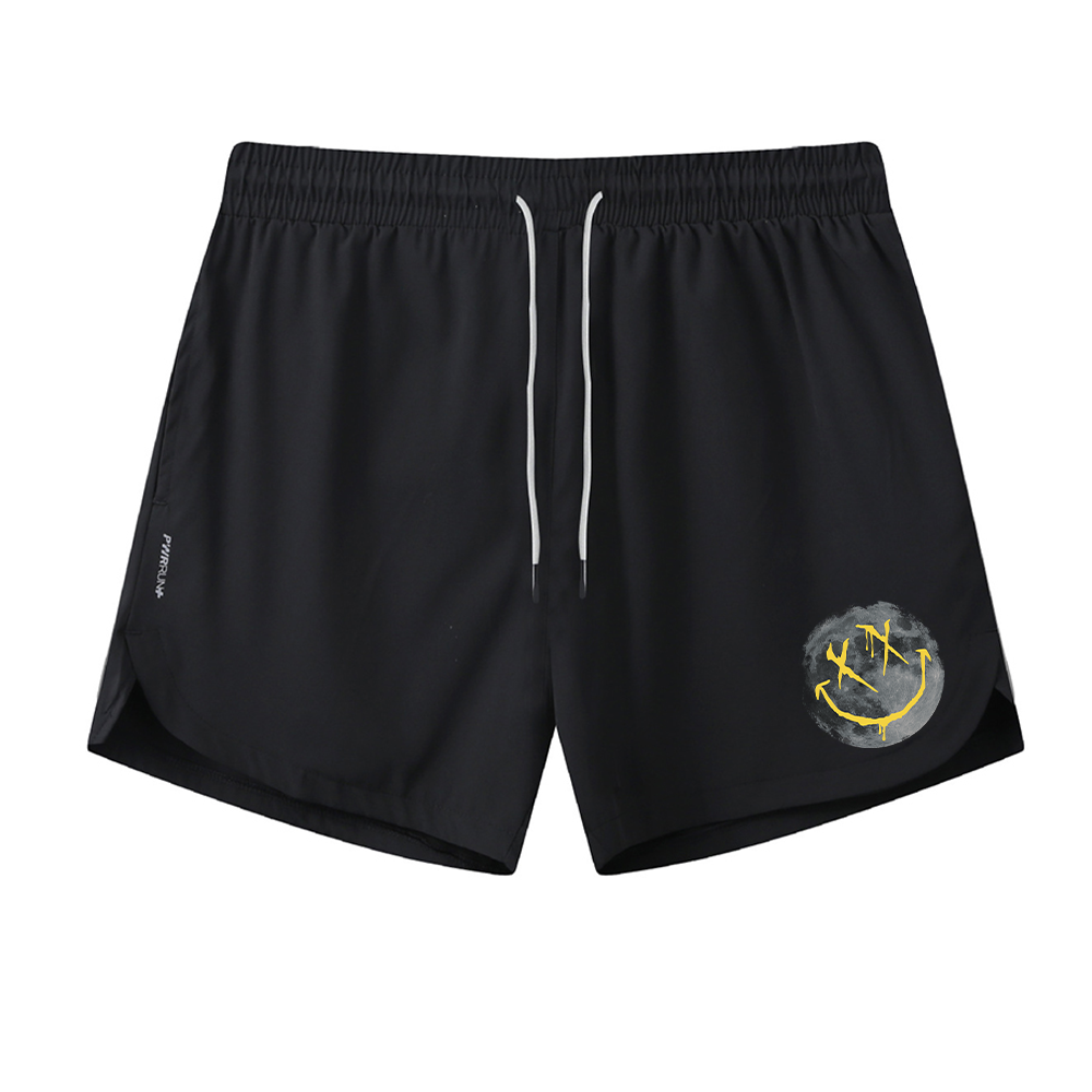 Smiley Moon Graphic Shorts
