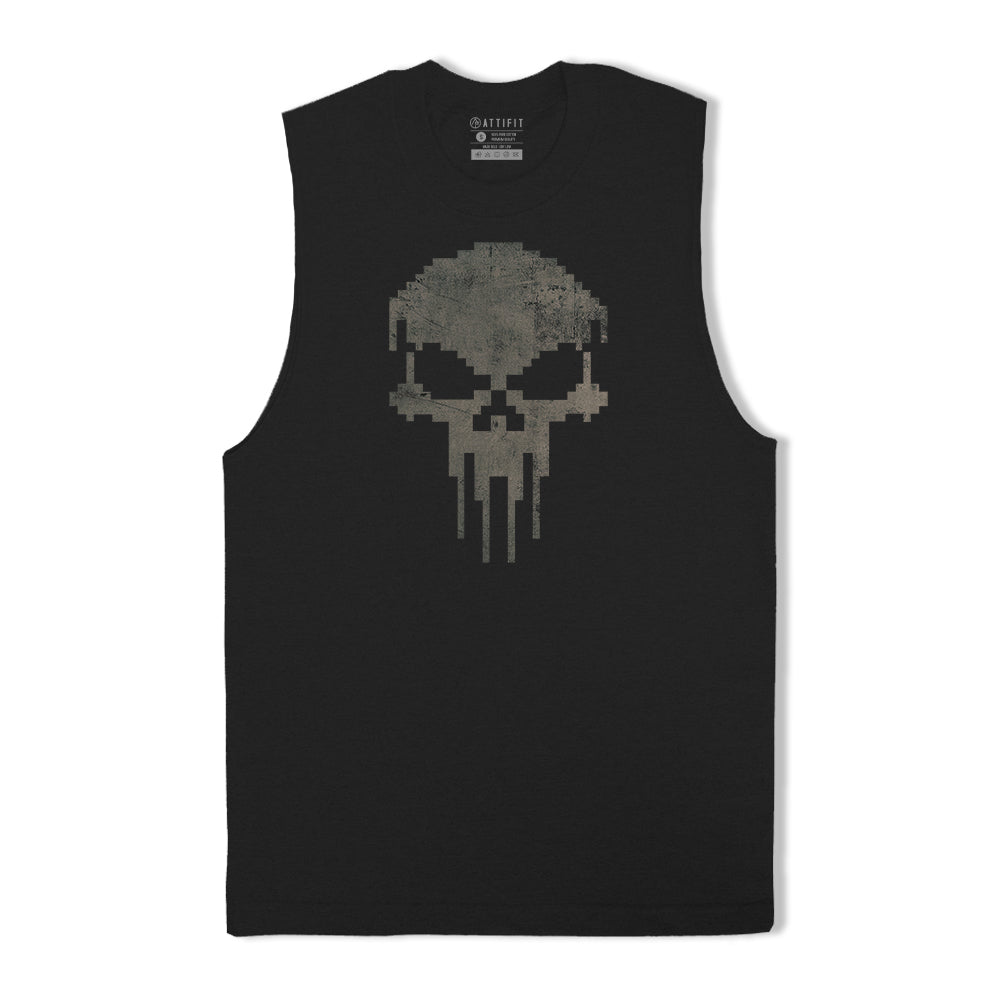 Pixel Skull Graphic Tank Top