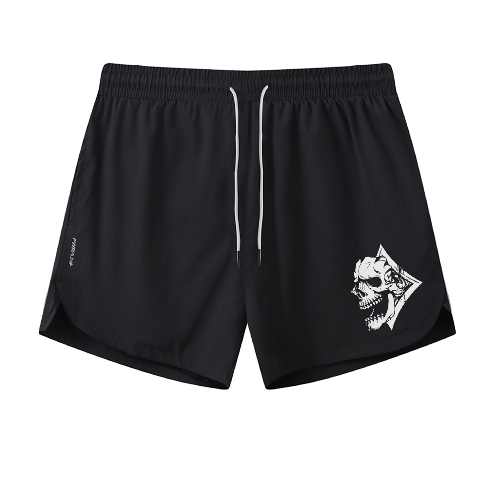 Poker Skull Graphic Shorts