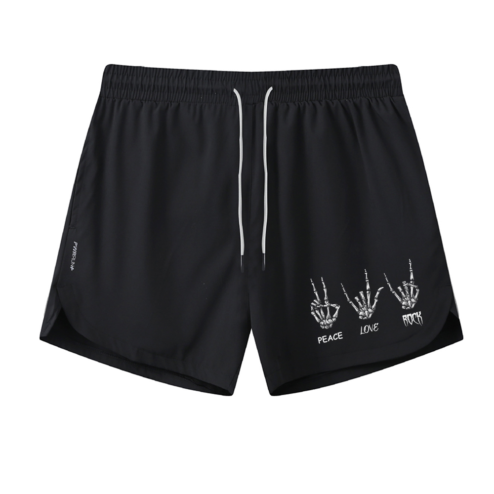 Rock Hand Bone Graphic Shorts