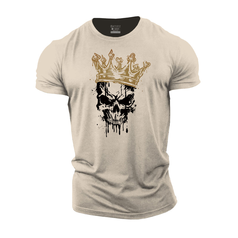 Poker Crown Skull Graphic Men's Fitness T-shirts