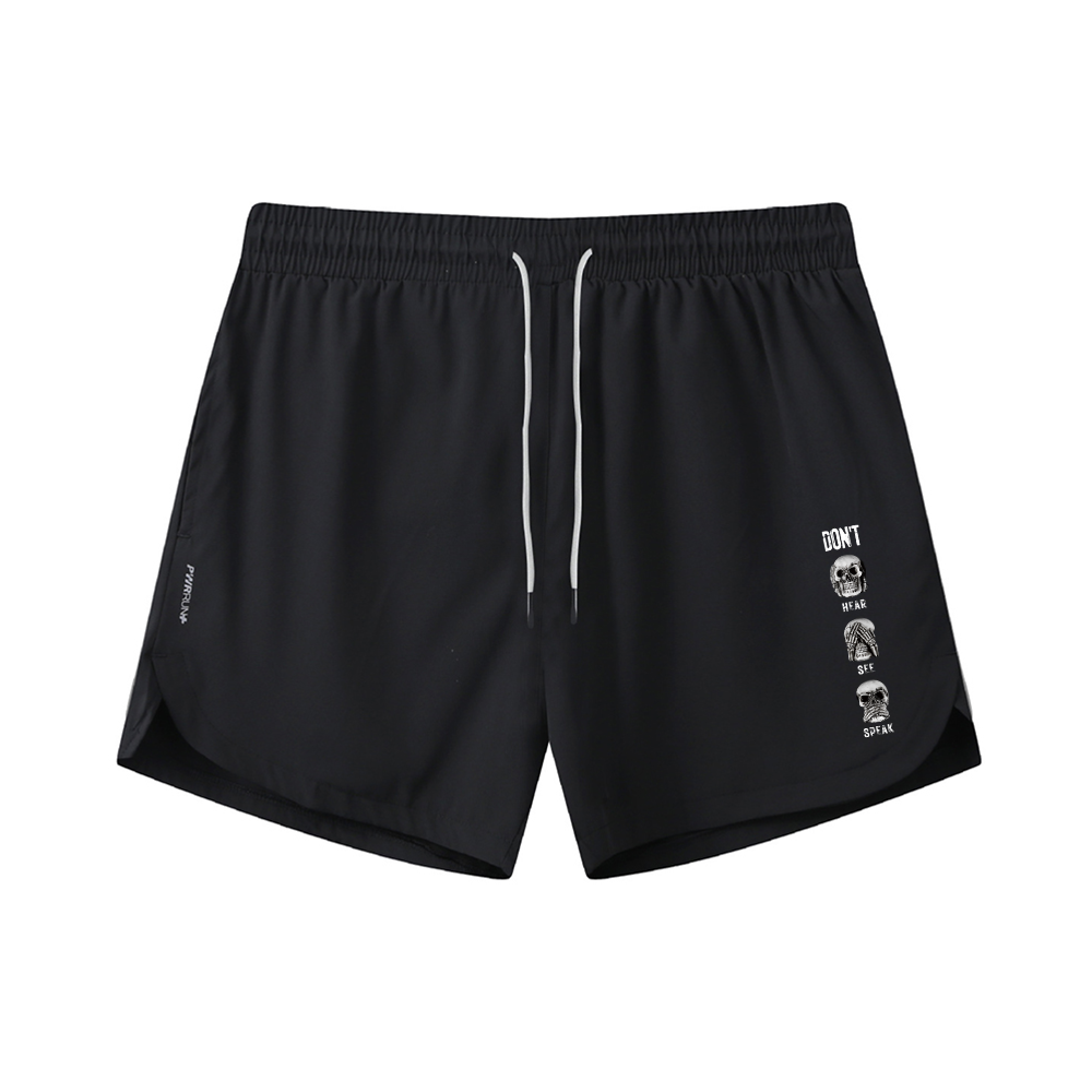 Don't Hear See Speak Skull Graphic Shorts