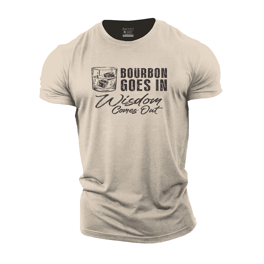 Bourbon Goes In Cotton T-shirts