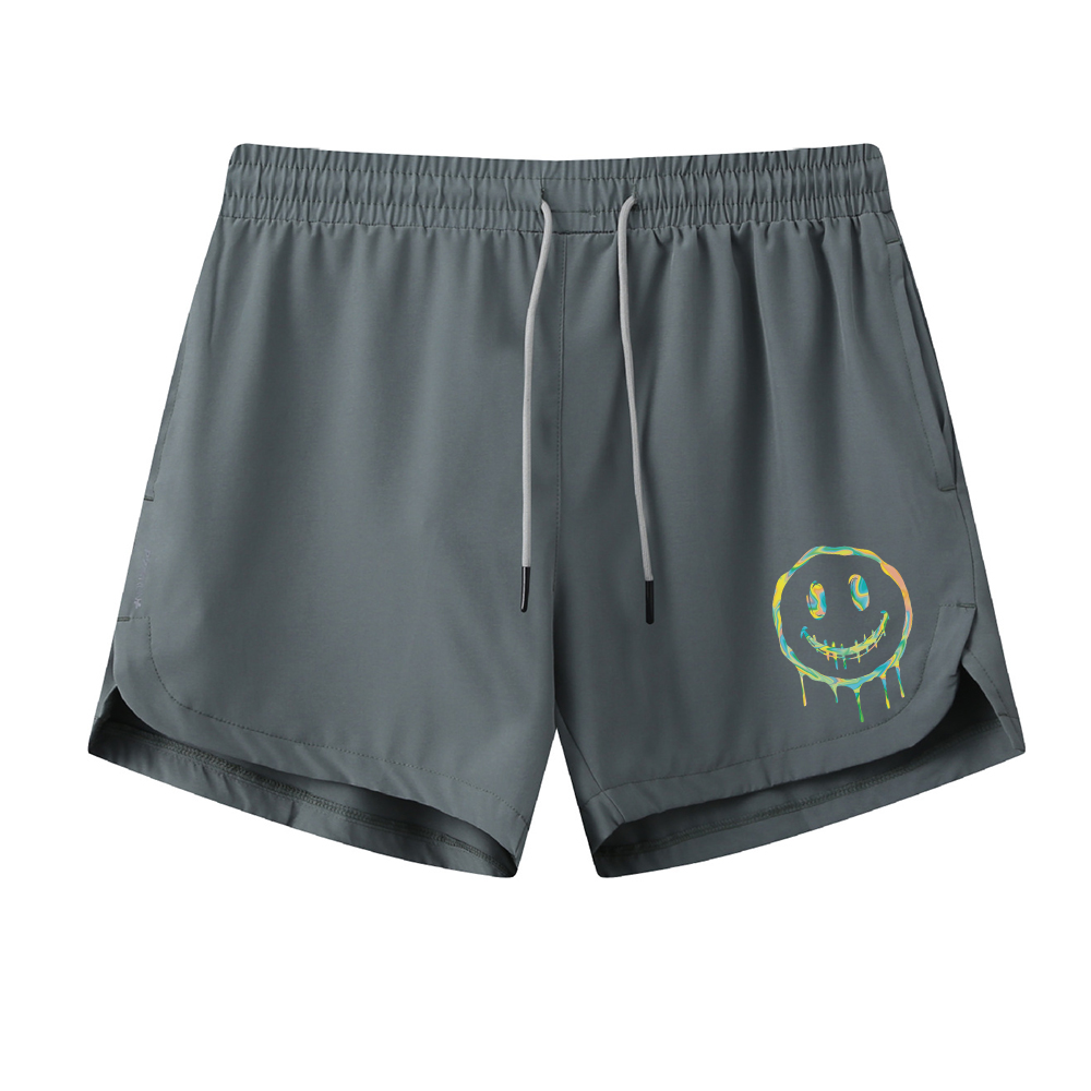 Green Dissolve Smiley Graphic Shorts