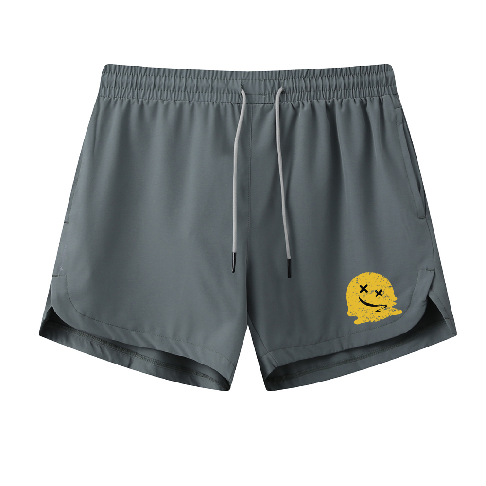 Melting Smiley Face Graphic Shorts