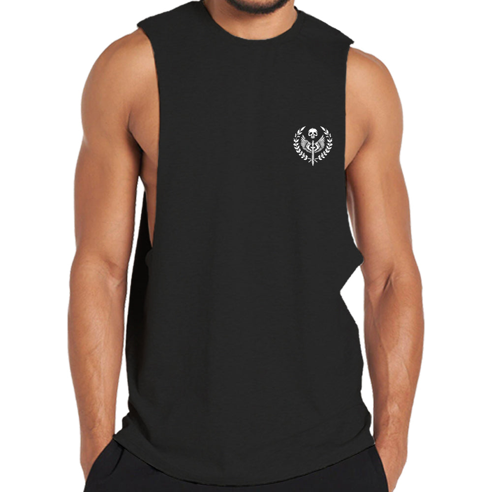 Cotton Spartan Coat Of Arms Graphic Tank Top