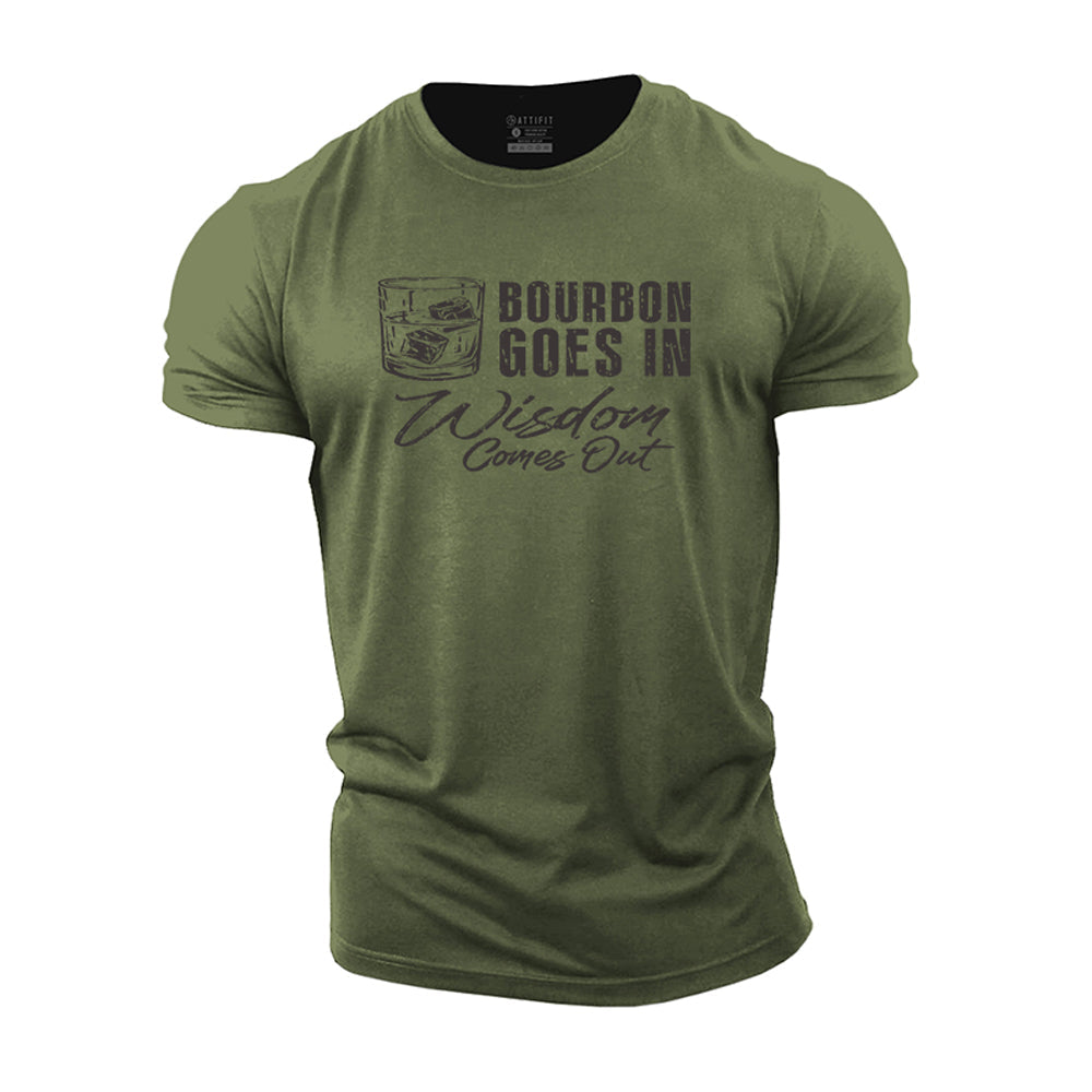 Bourbon Goes In Cotton T-shirts