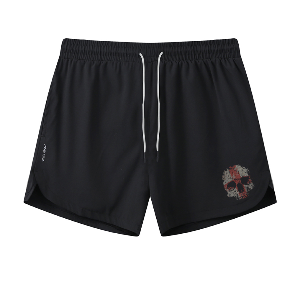 Men's Quick Dry Cross Skeleton Graphic Shorts