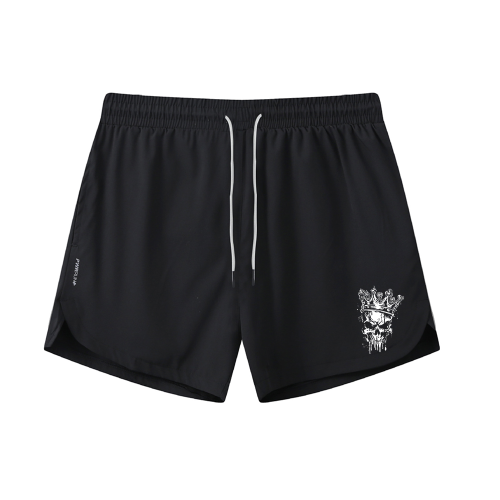 Crown Skeleton Graphic Shorts