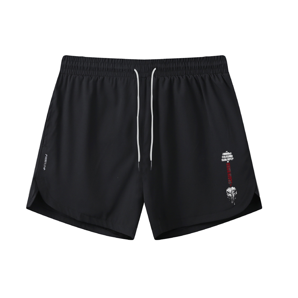 Skull Dumbbell Graphic Shorts