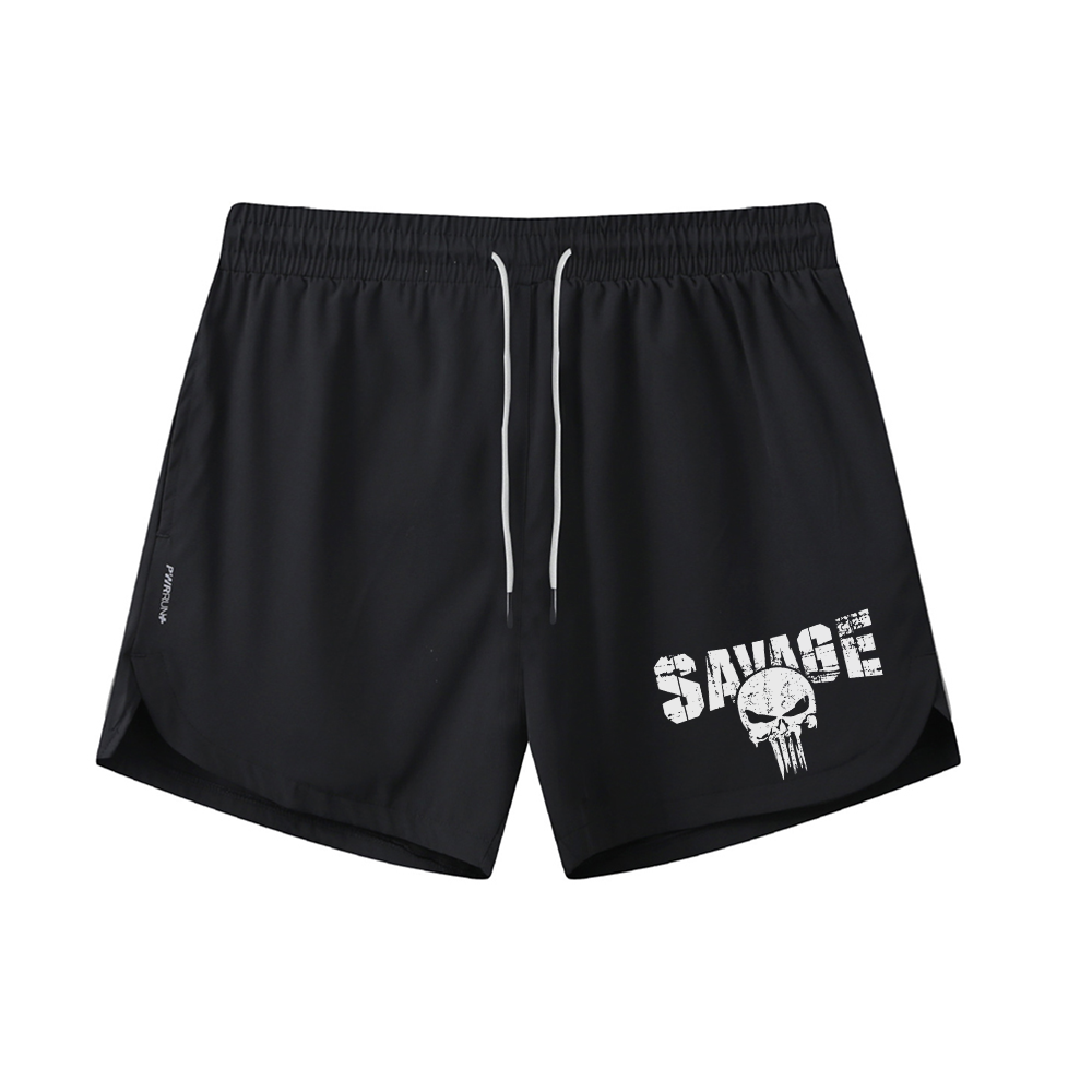 Savage Skull Graphic Shorts