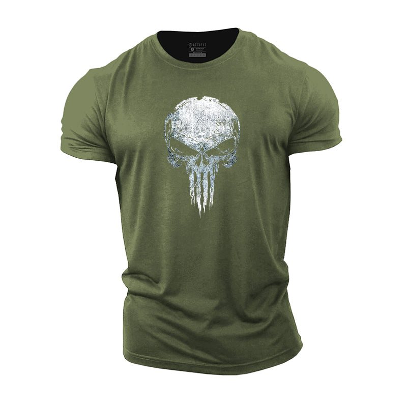 Skull Print Men's Fitness T-shirts