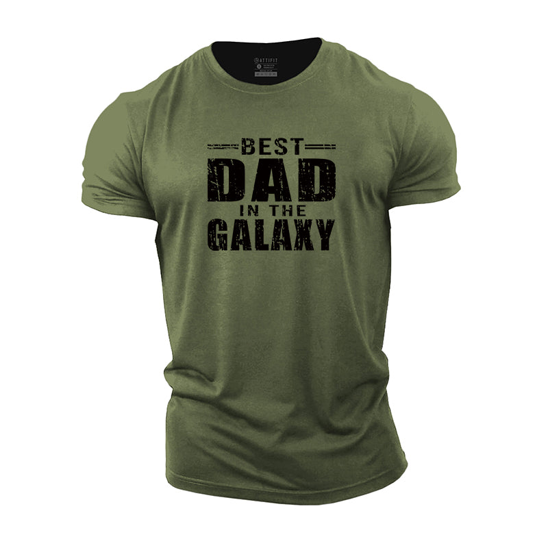 Best Dad In The Galaxy Cotton Men's T-Shirts