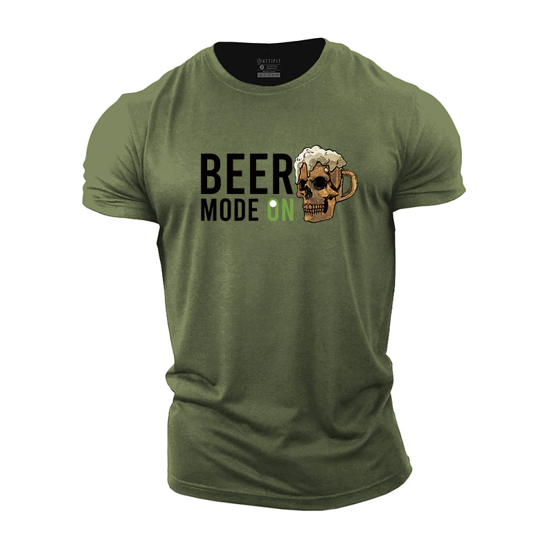 Beer Mode On Print Men's Fitness T-shirts