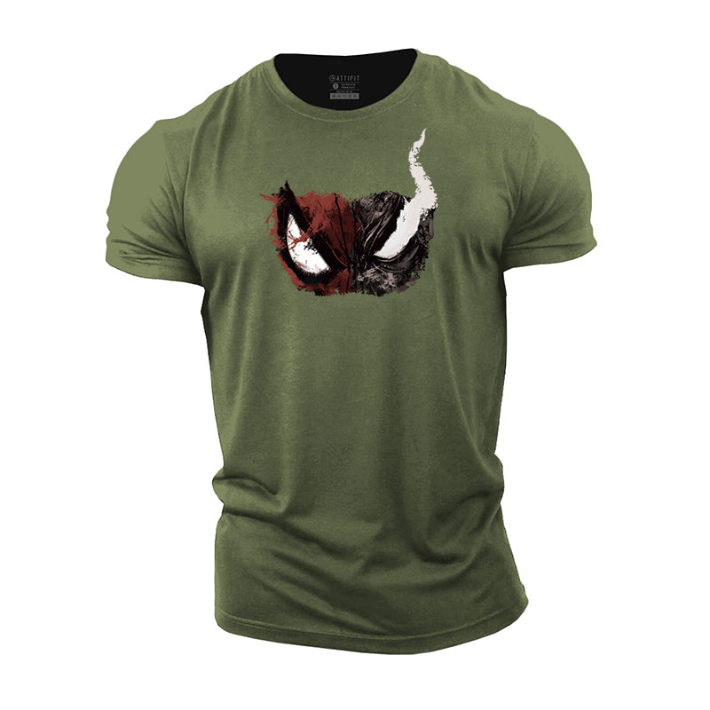 Skull Mask Print Men's Fitness T-shirts