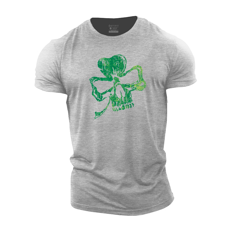 Clover Skull Cotton Men's T-Shirts