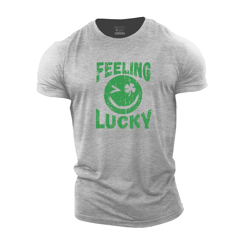 Cotton Feeling Lucky Print Men's T-shirts