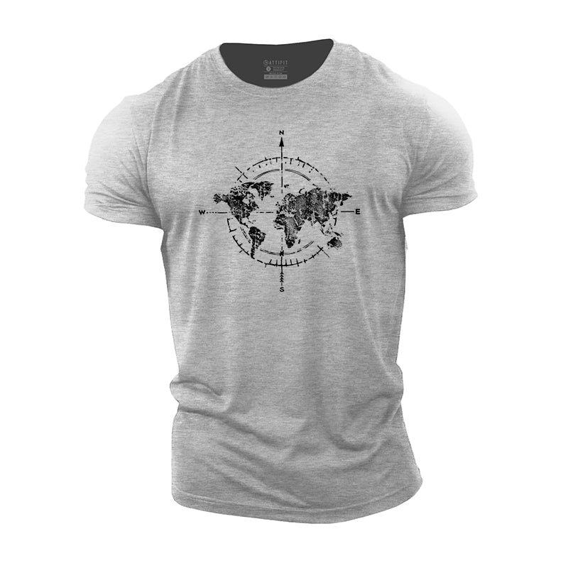 Map Compass Men's Fitness T-shirts