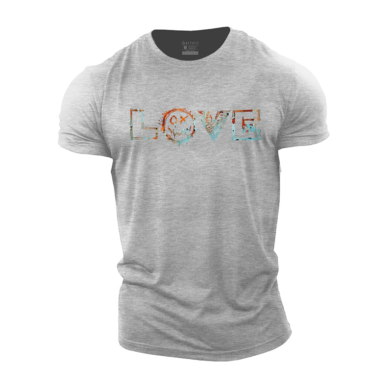 Cotton Love Smiley Graphic Herren-T-Shirts