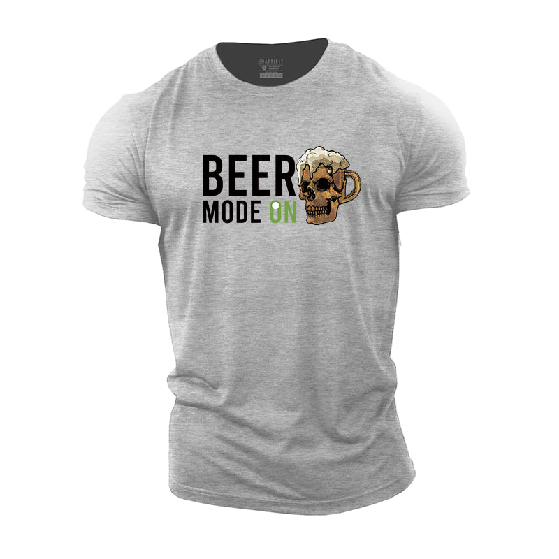 Beer Mode On Print Men's Fitness T-shirts