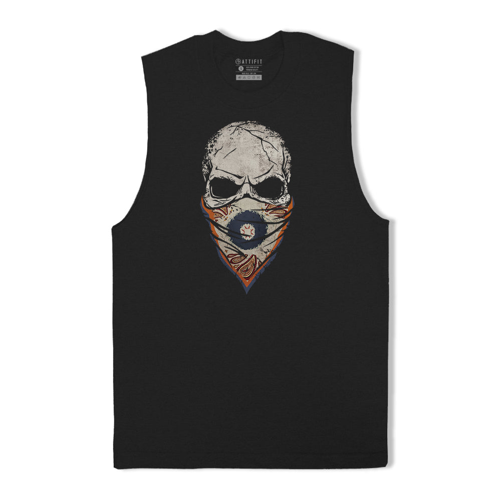 Paisley Skull Face Mask Tank