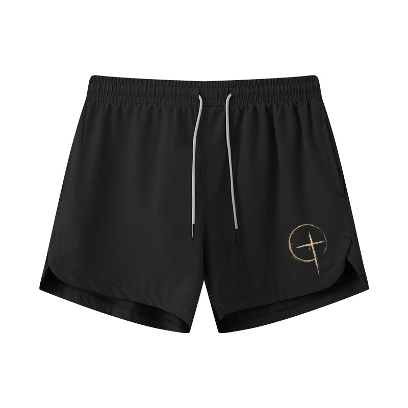 Simple Cross Graphic Shorts