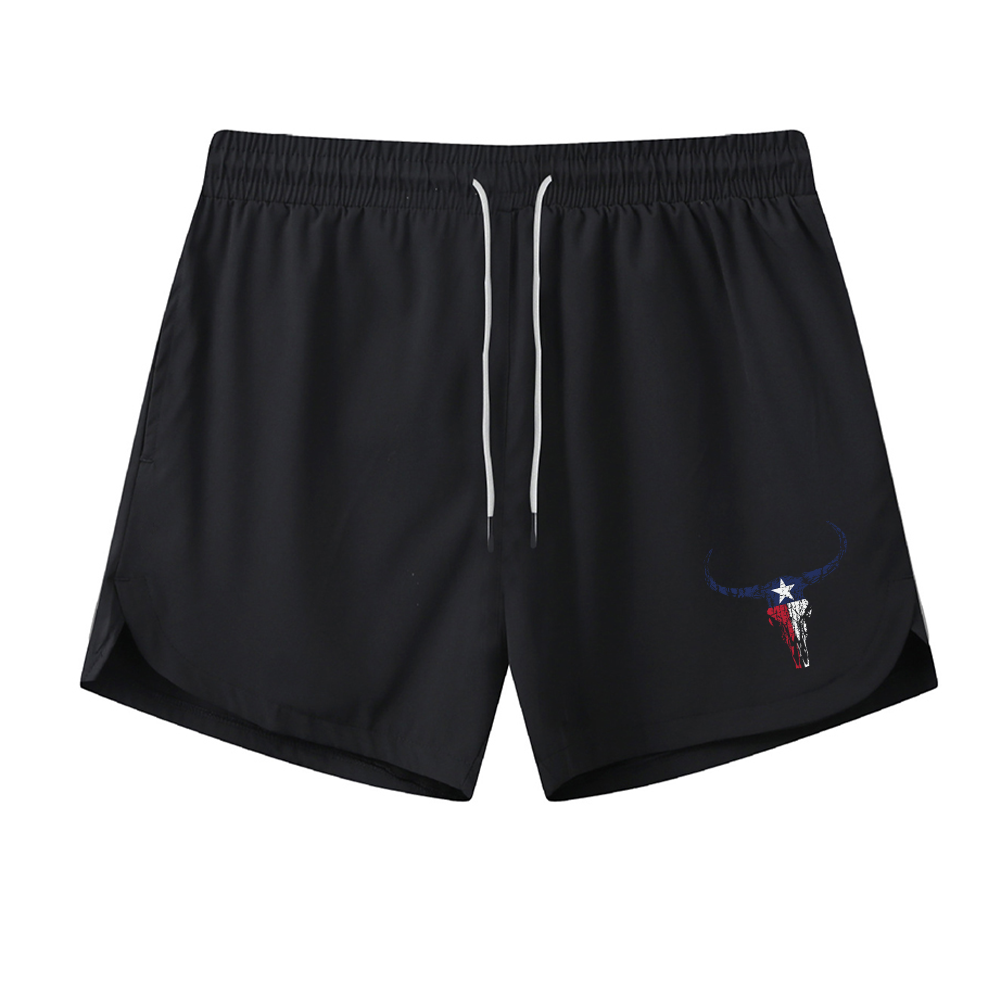 Texas Longhorn Skull Graphic Shorts