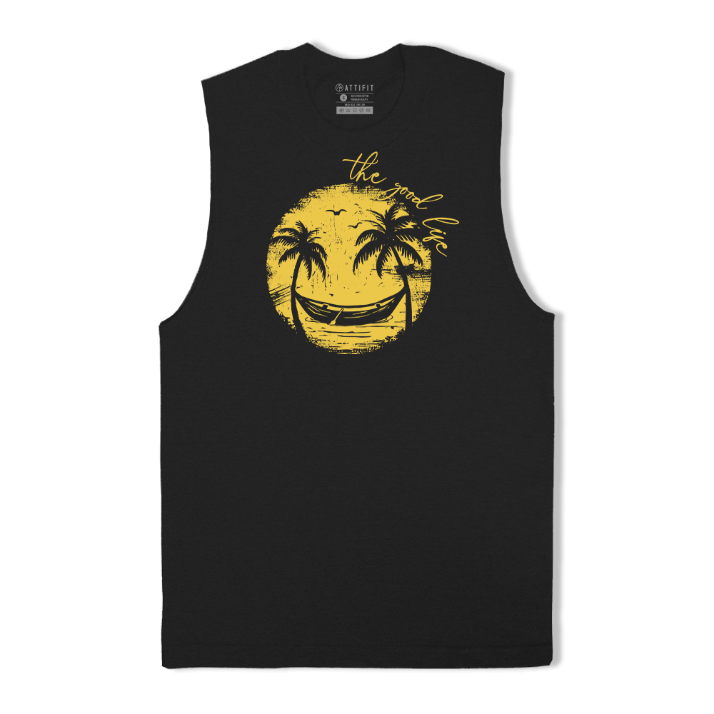 Smiley Palm Tree Graphic Tank Top