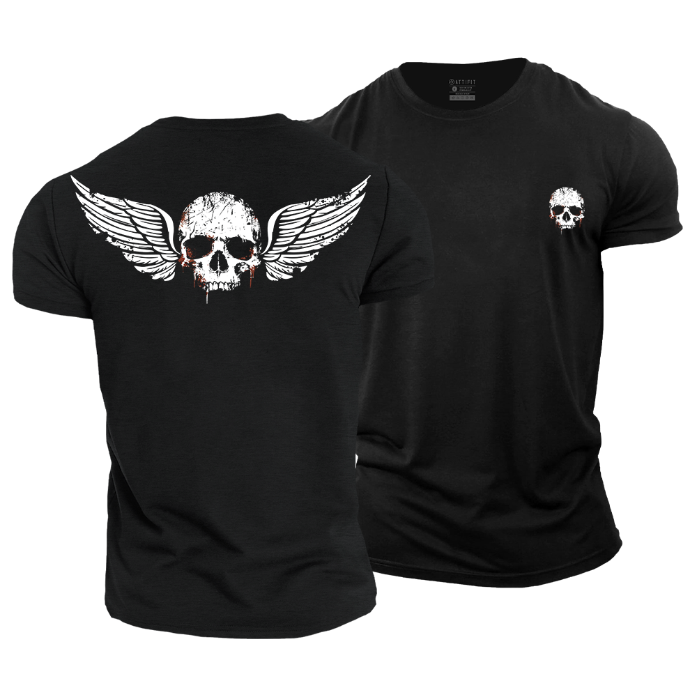 Skull Wings Cotton T-Shirt