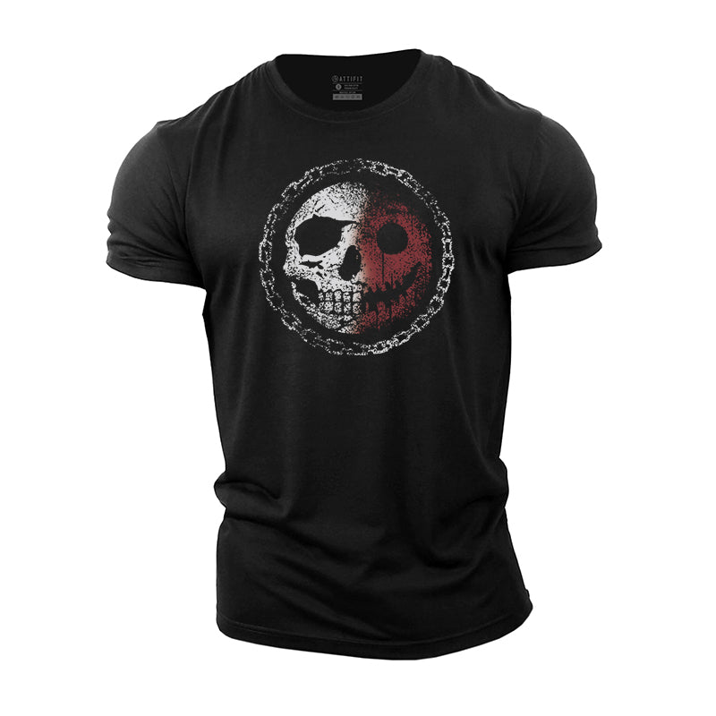 Smiley Skull Cotton T-Shirt