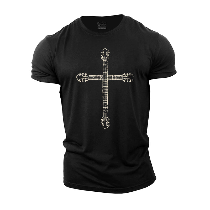 Christian Guitar Cross Cotton T-shirt