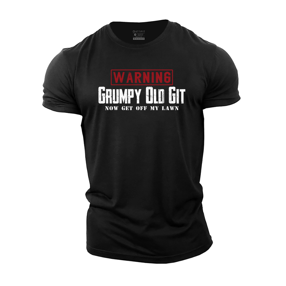 Warning Grumpy Old Git Cotton T-Shirt