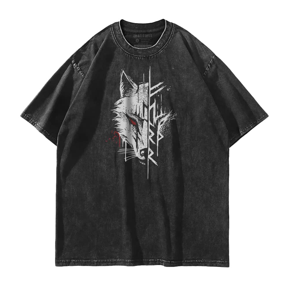 Viking Wolf Washed T-Shirt