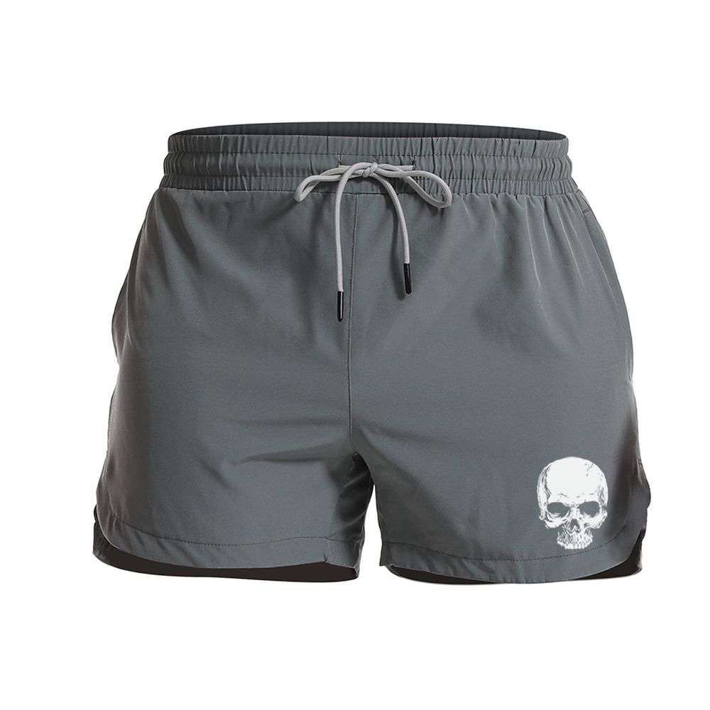 Men's Quick Dry Skull Print Shorts